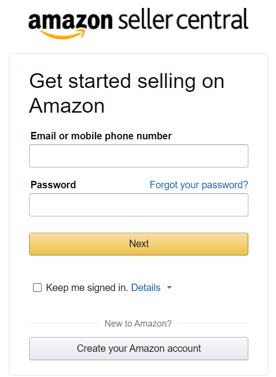 Creating Amazon Seller Account